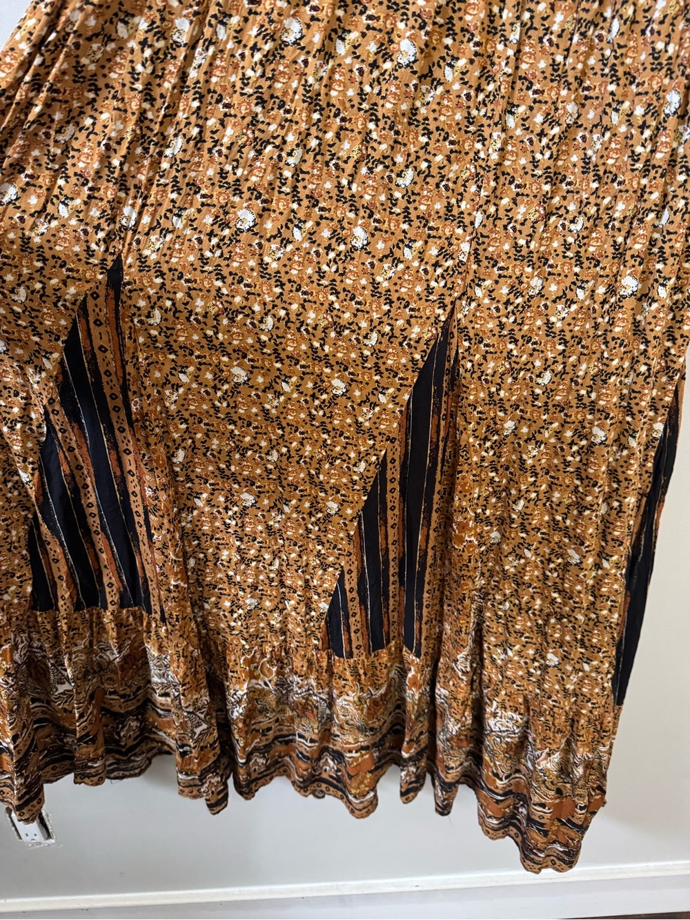 Free People Happy feelings printed boho maxi dress - golden brown floral - Picture 6 of 9